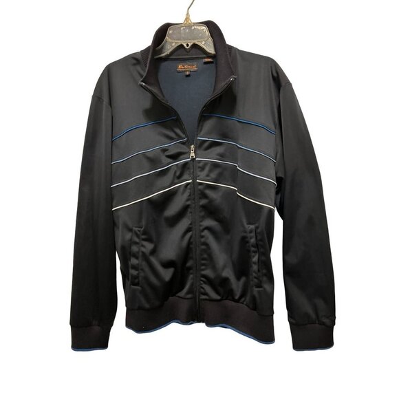 Men's Size XLarge Ben Sherman Full Zip Sweater Gradient stripes Jacket Dark Blue - Picture 1 of 8